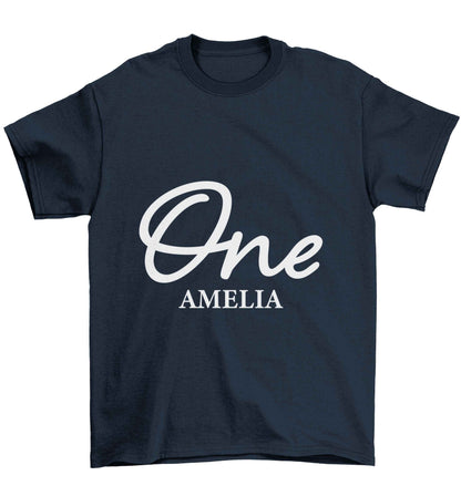 Personalised age and name Children's navy Tshirt 12-13 Years