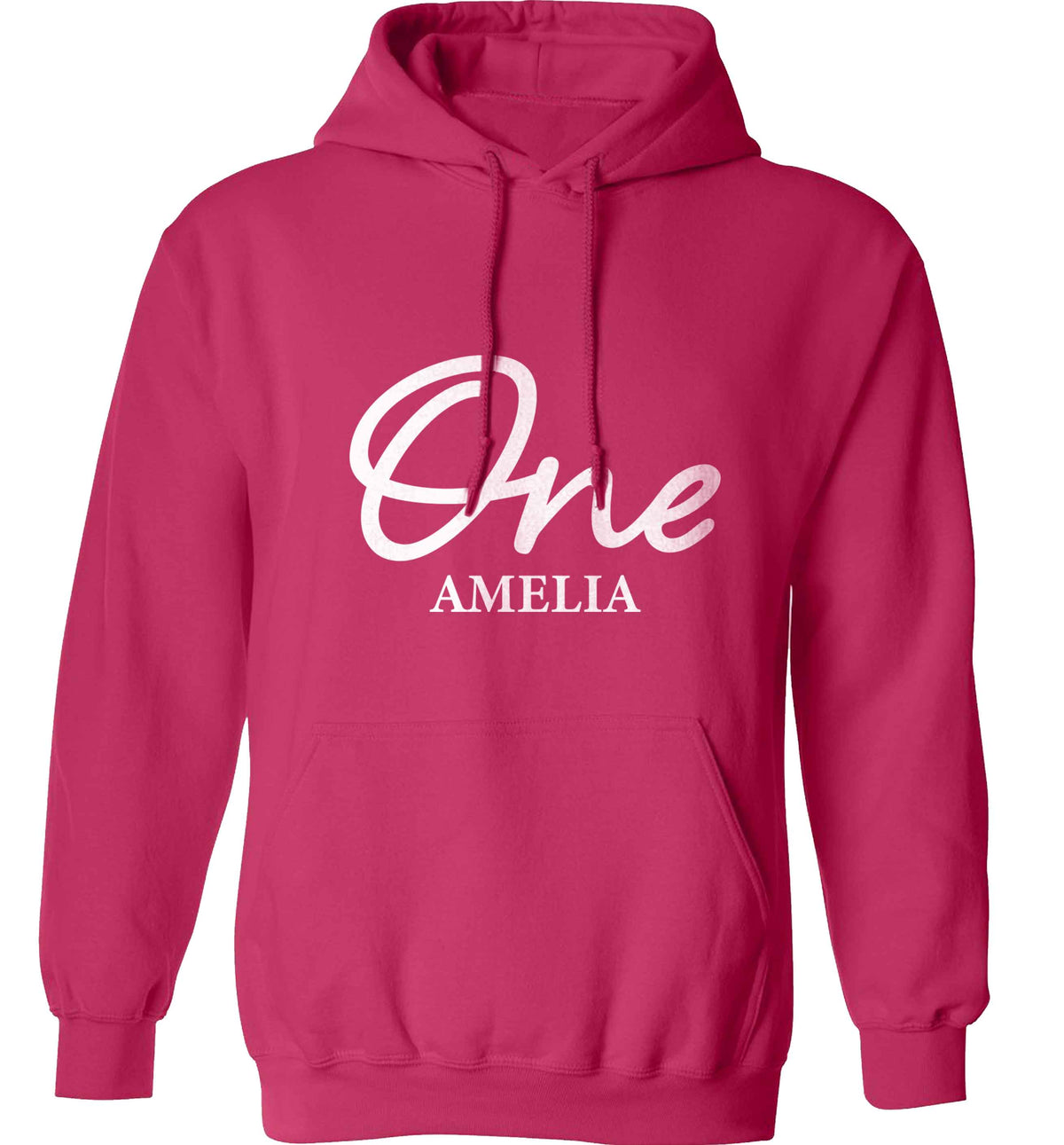 Personalised age and name adults unisex pink hoodie 2XL