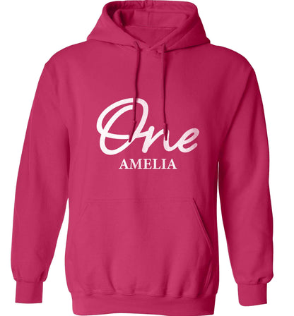 Personalised age and name adults unisex pink hoodie 2XL
