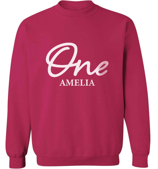 Personalised age and name adult's unisex pink sweater 2XL