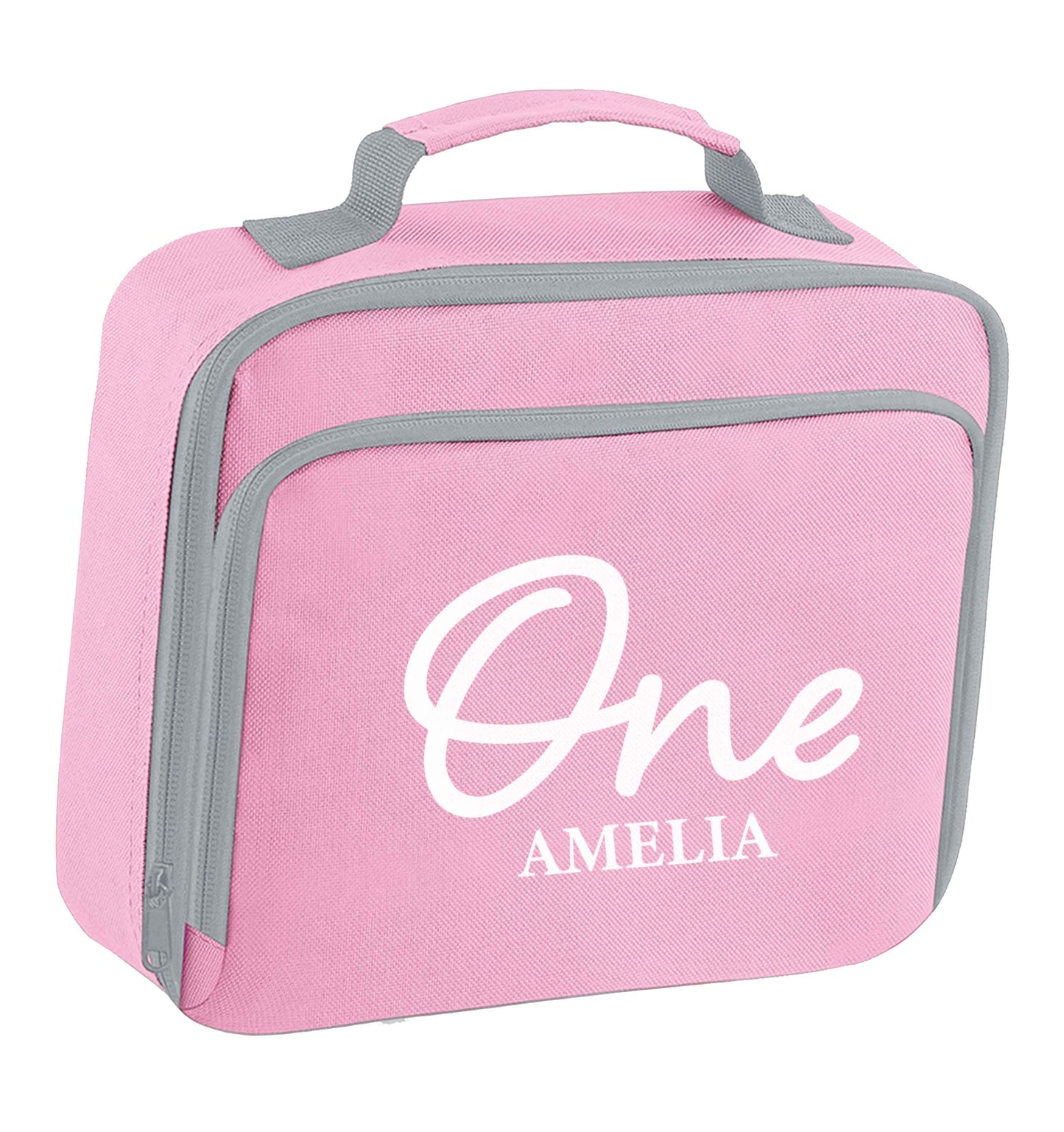 Personalised age and name insulated pink lunch bag cooler