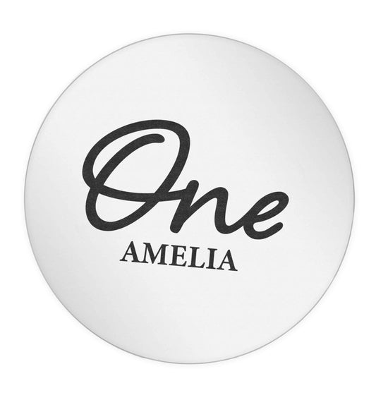Personalised age and name 24 @ 45mm matt circle stickers