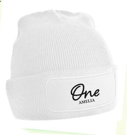 Personalised age and name beanie hat
