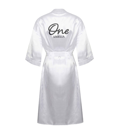 Personalised age and name XL/XXL white ladies dressing gown size 16/18