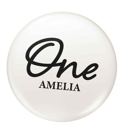 Personalised age and name small 25mm Pin badge