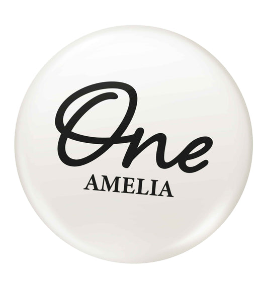 Personalised age and name small 25mm Pin badge