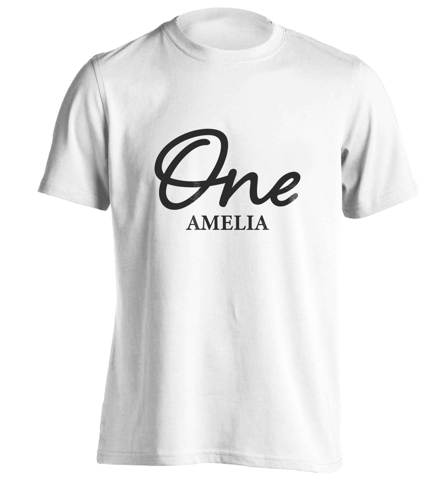 Personalised age and name adults unisex white Tshirt 2XL
