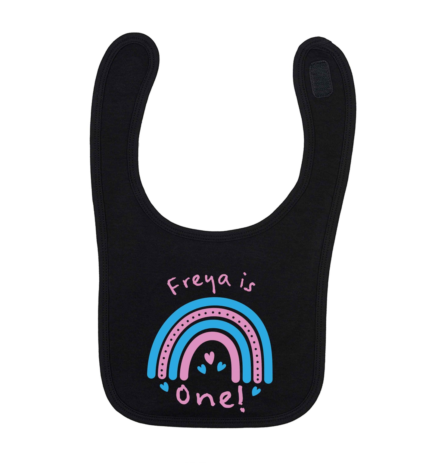 Personalised birthday crew black baby bib