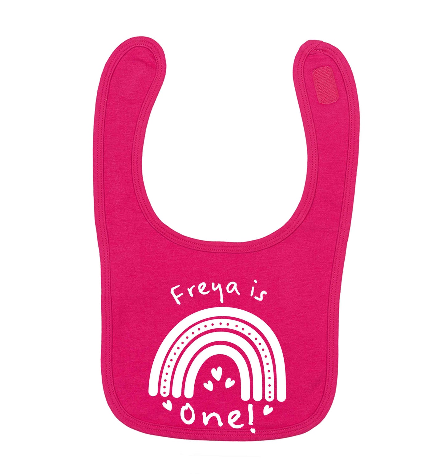 Personalised birthday crew dark pink baby bib