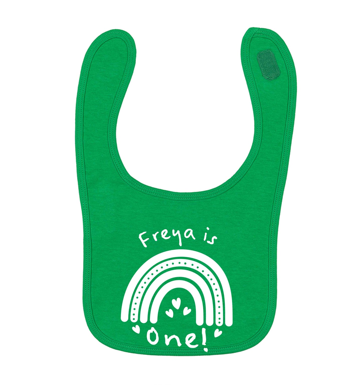 Personalised birthday crew green baby bib