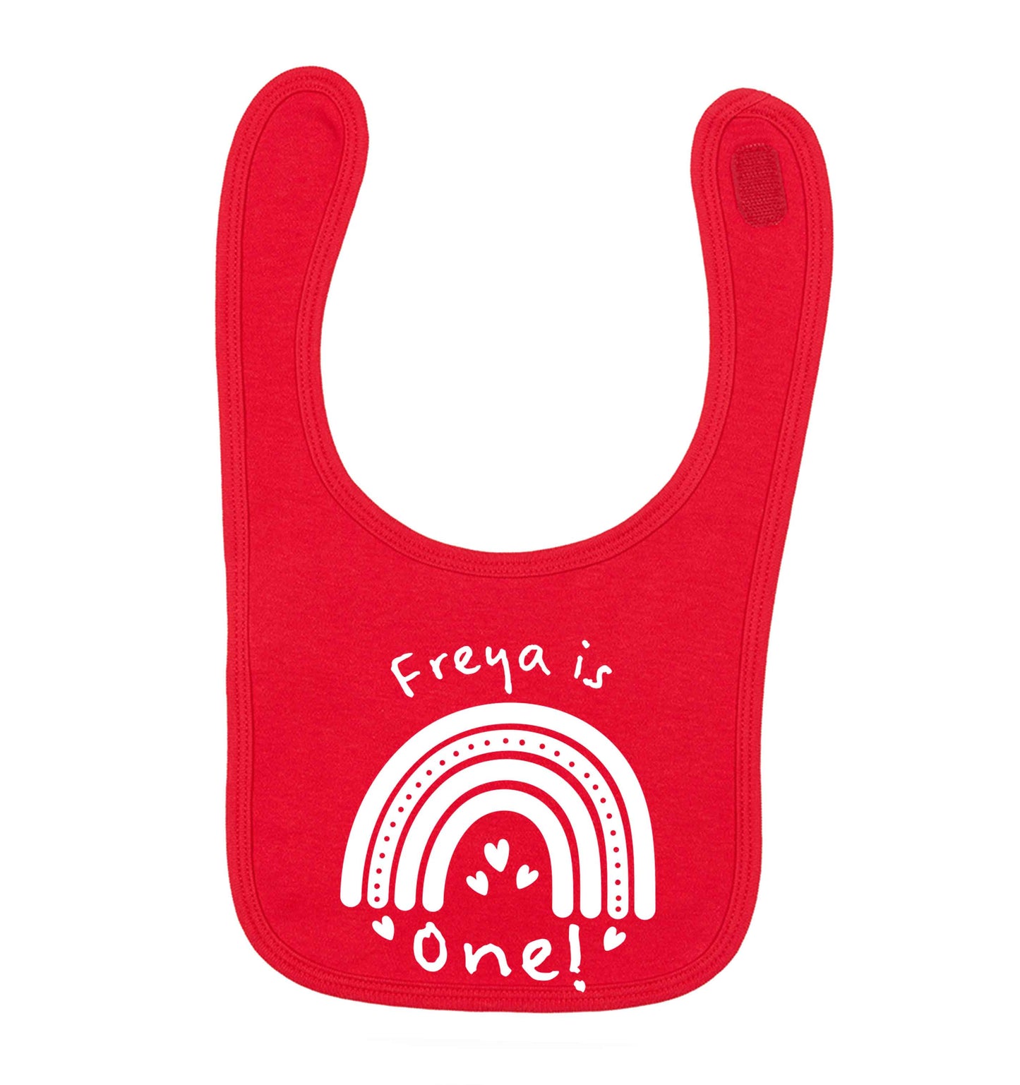 Personalised birthday crew red baby bib