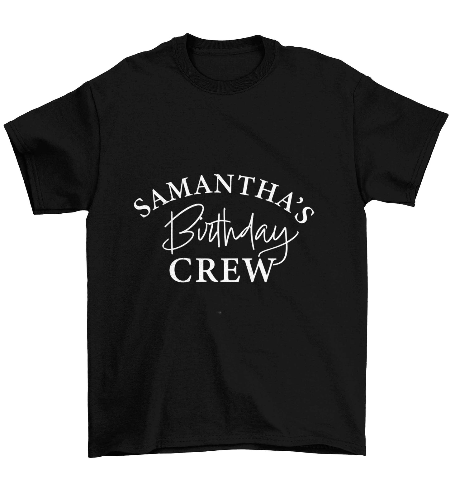Personalised birthday crew Children's black Tshirt 12-13 Years