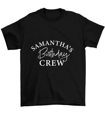Personalised birthday crew Children's black Tshirt 12-13 Years