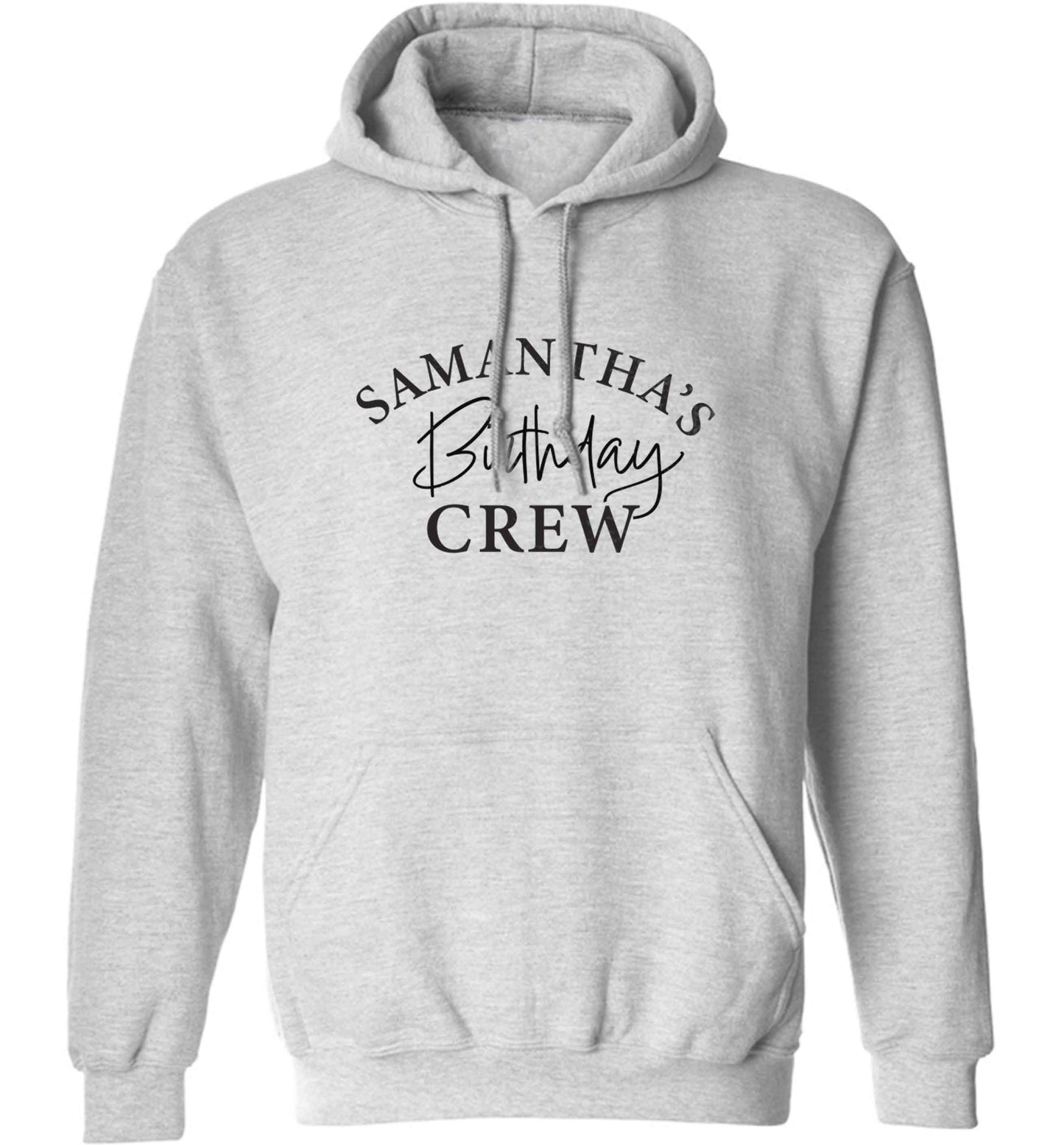 Personalised birthday crew adults unisex grey hoodie 2XL