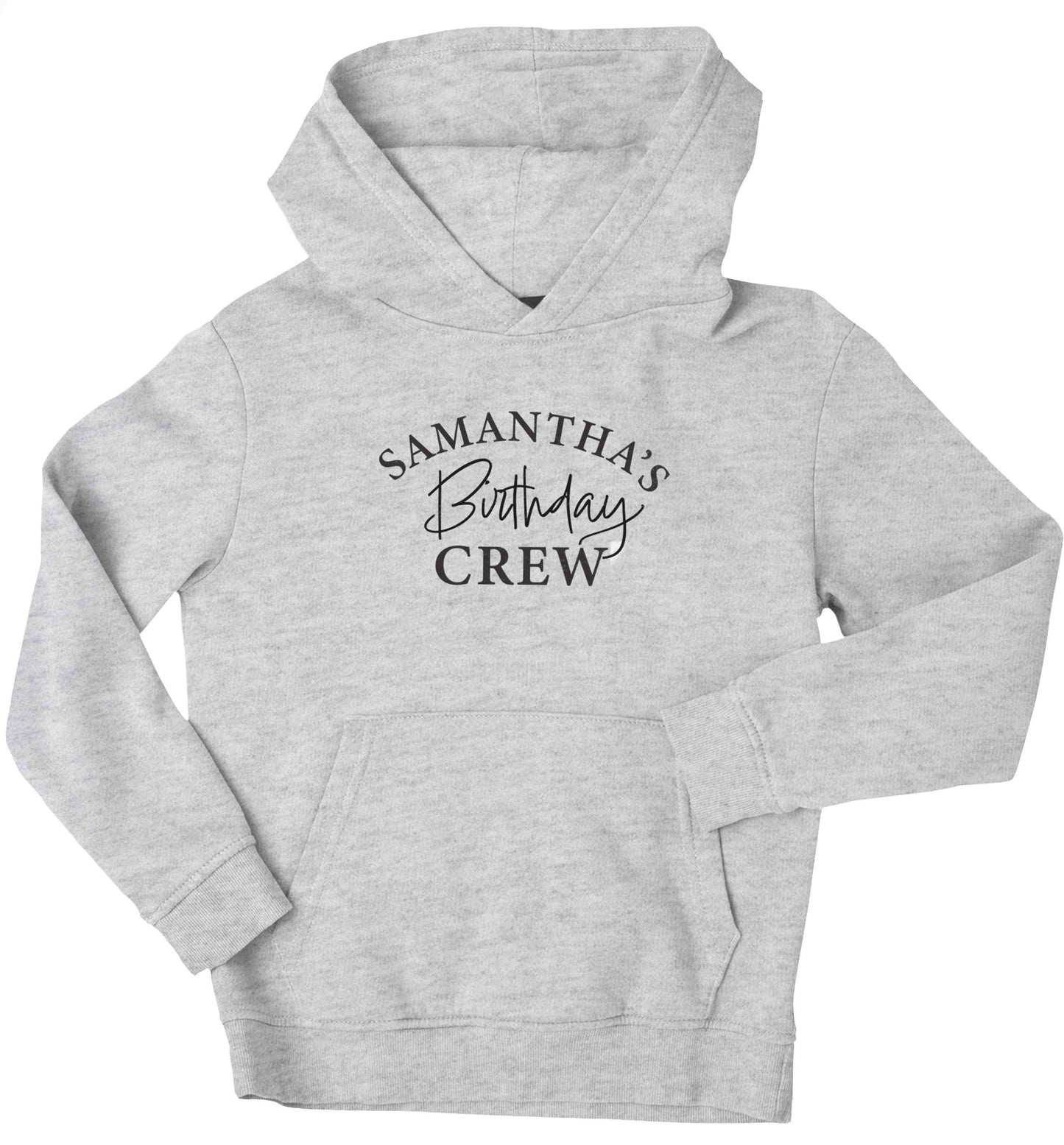 Personalised birthday crew children's grey hoodie 12-13 Years