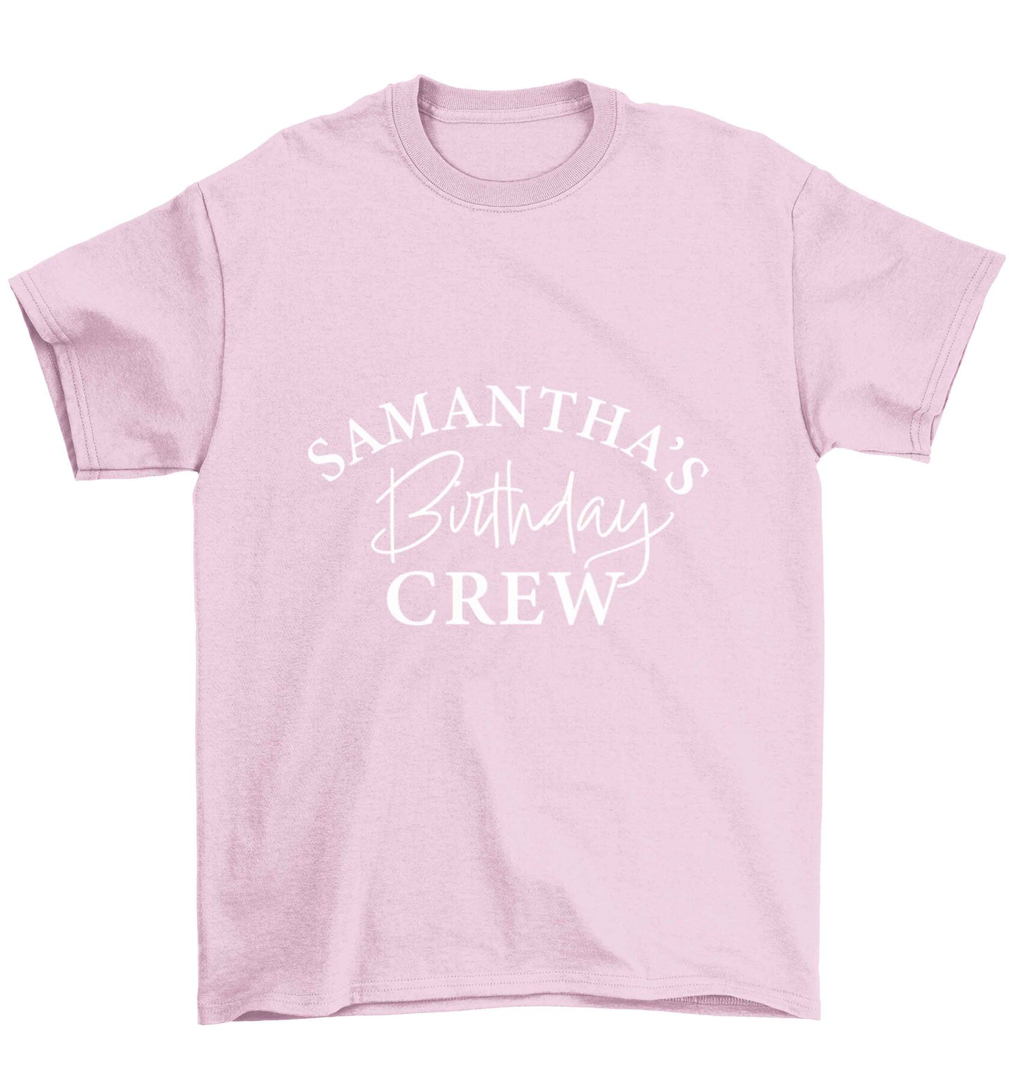 Personalised birthday crew Children's light pink Tshirt 12-13 Years