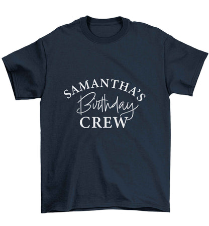 Personalised birthday crew Children's navy Tshirt 12-13 Years