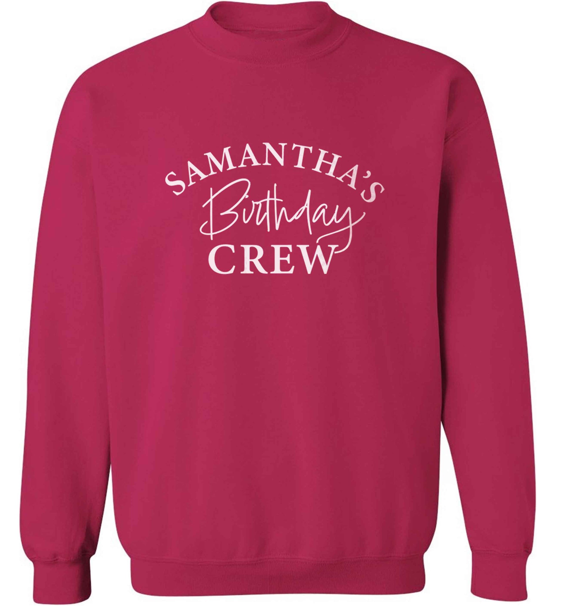 Personalised birthday crew adult's unisex pink sweater 2XL