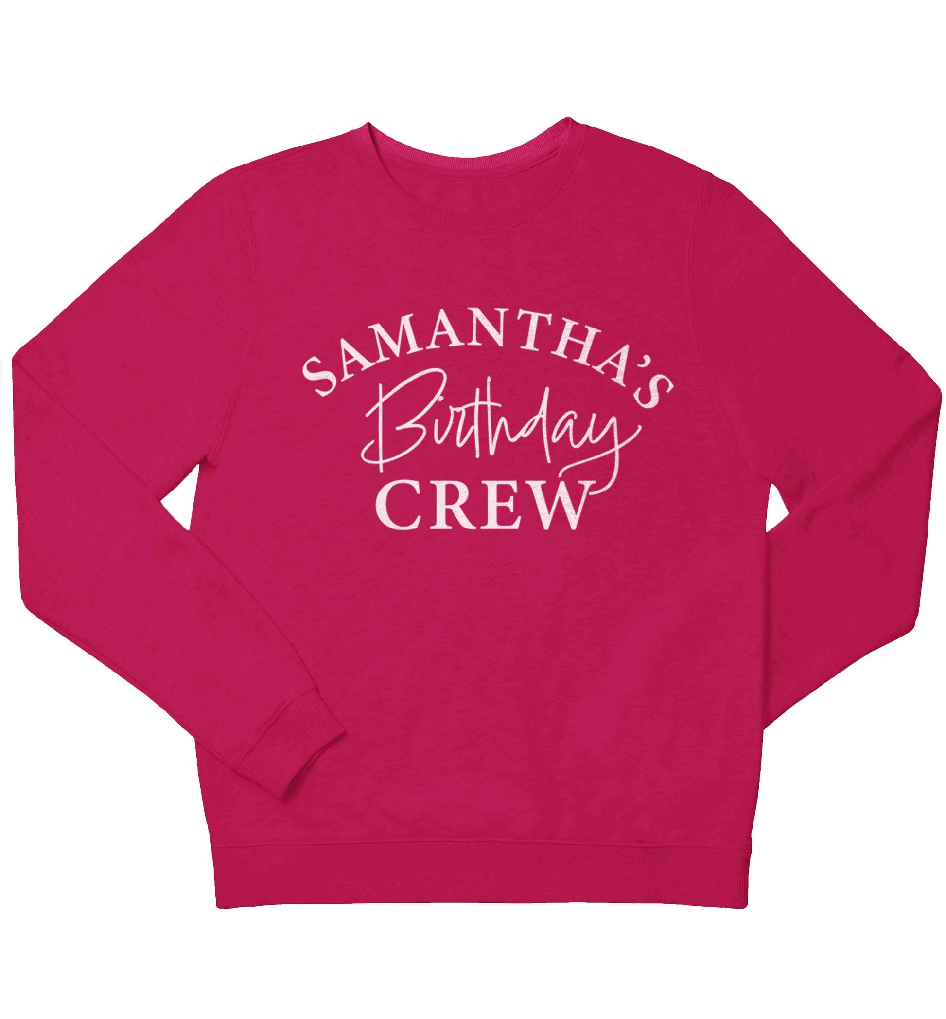 Personalised birthday crew children's pink sweater 12-13 Years