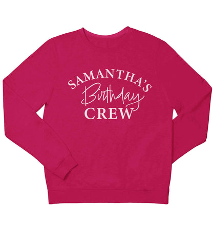 Personalised birthday crew children's pink sweater 12-13 Years