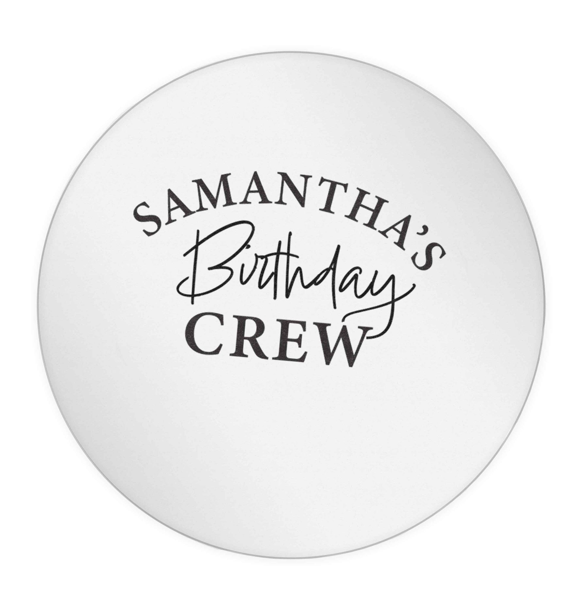 Personalised birthday crew 24 @ 45mm matt circle stickers