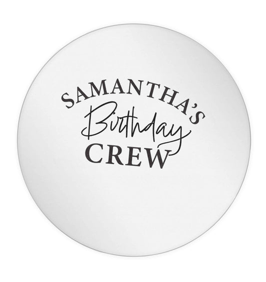 Personalised birthday crew 24 @ 45mm matt circle stickers