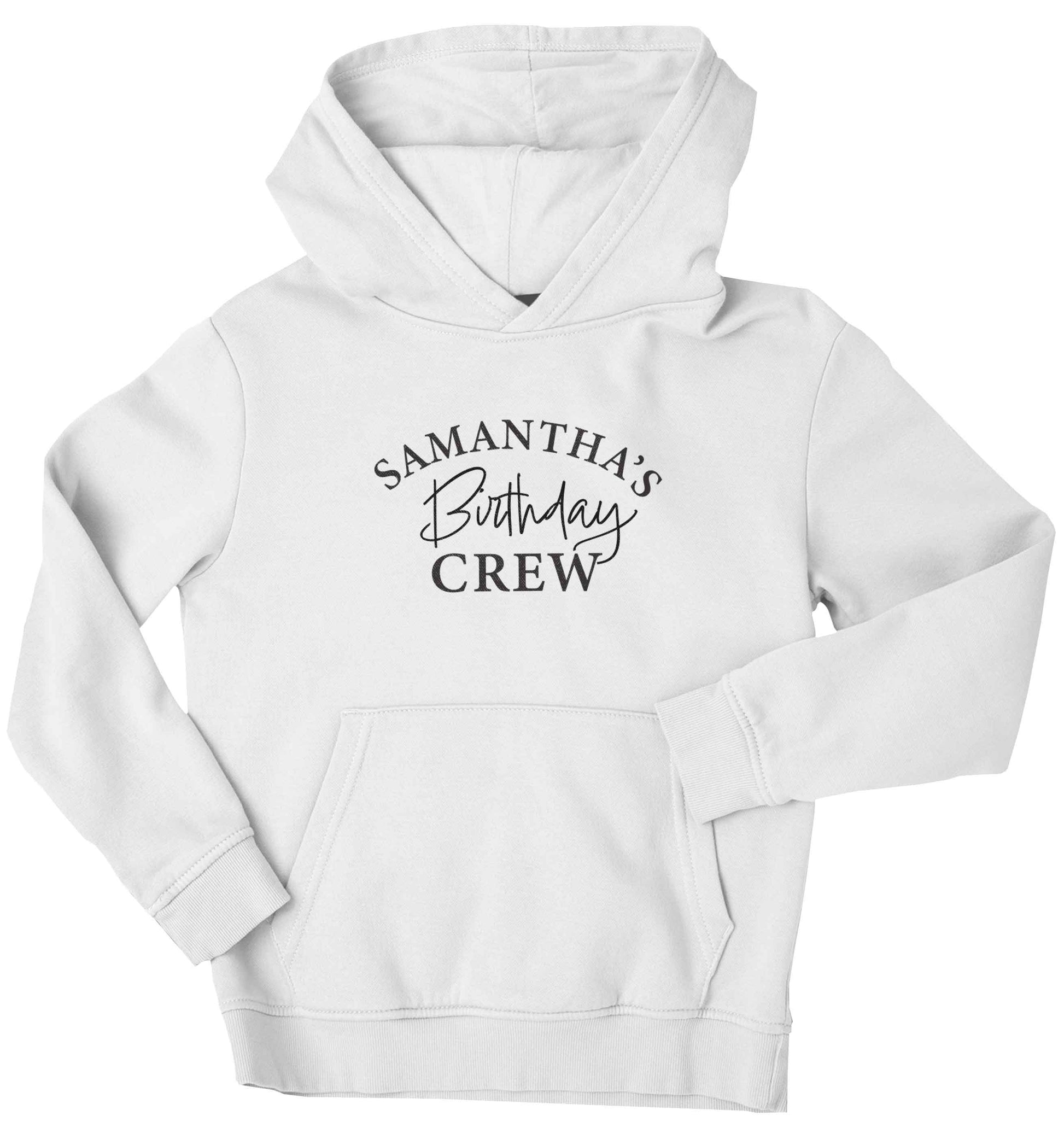 Personalised birthday crew children's white hoodie 12-13 Years