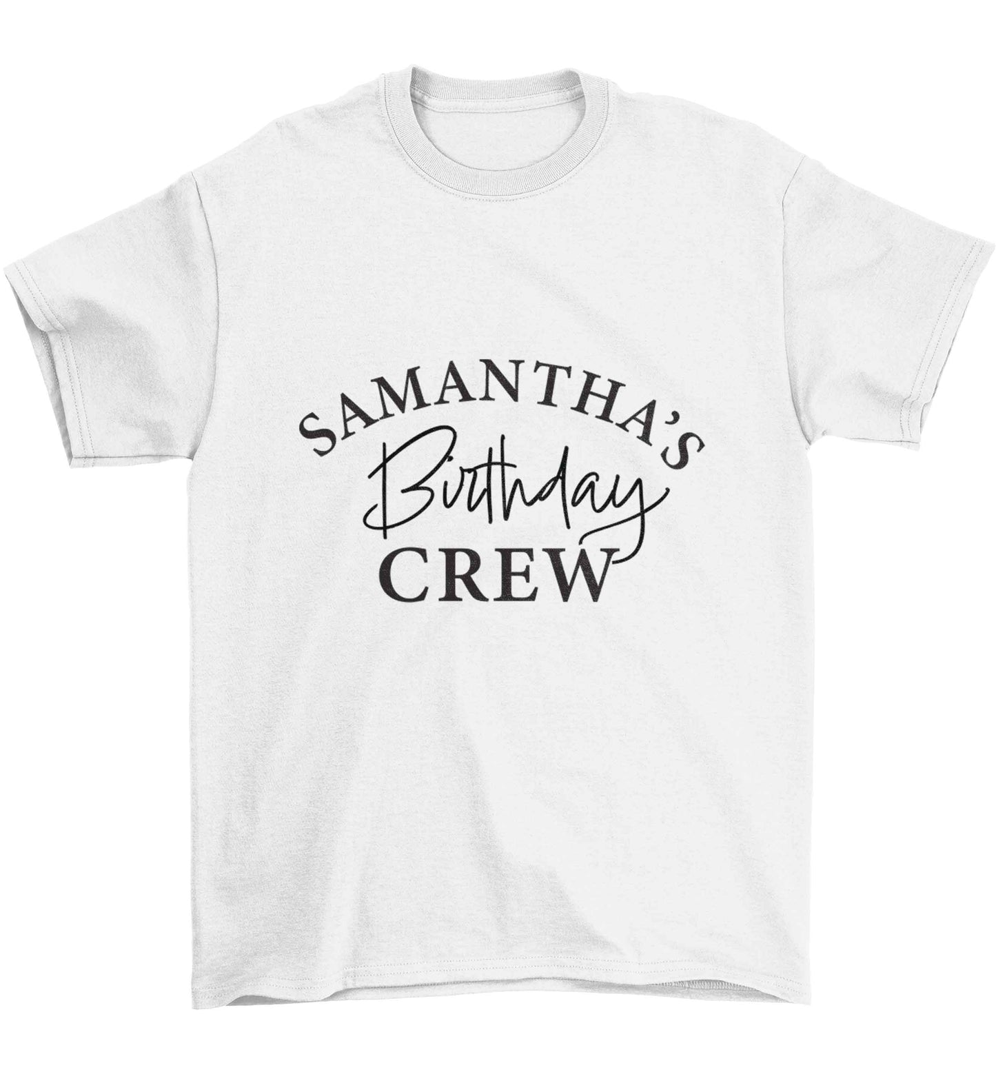 Personalised birthday crew Children's white Tshirt 12-13 Years