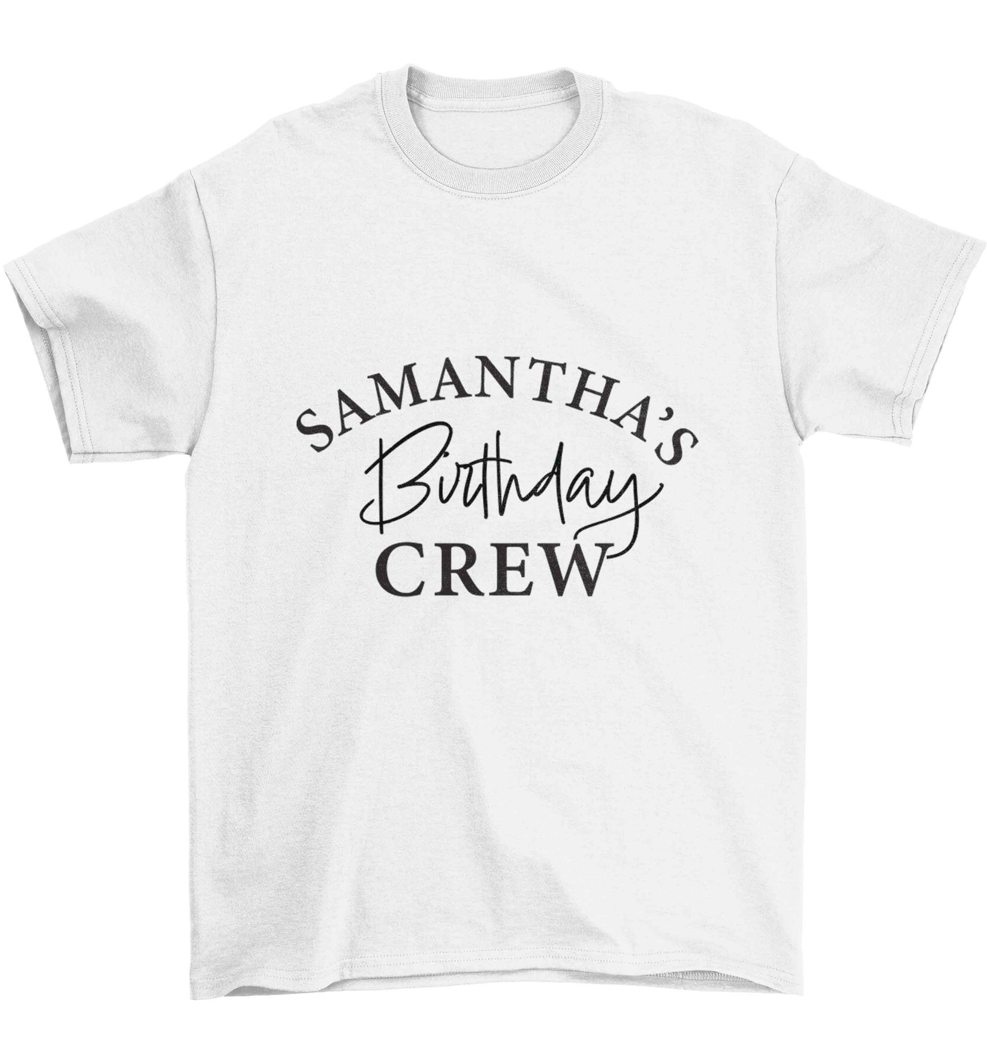 Personalised birthday crew Children's white Tshirt 12-13 Years
