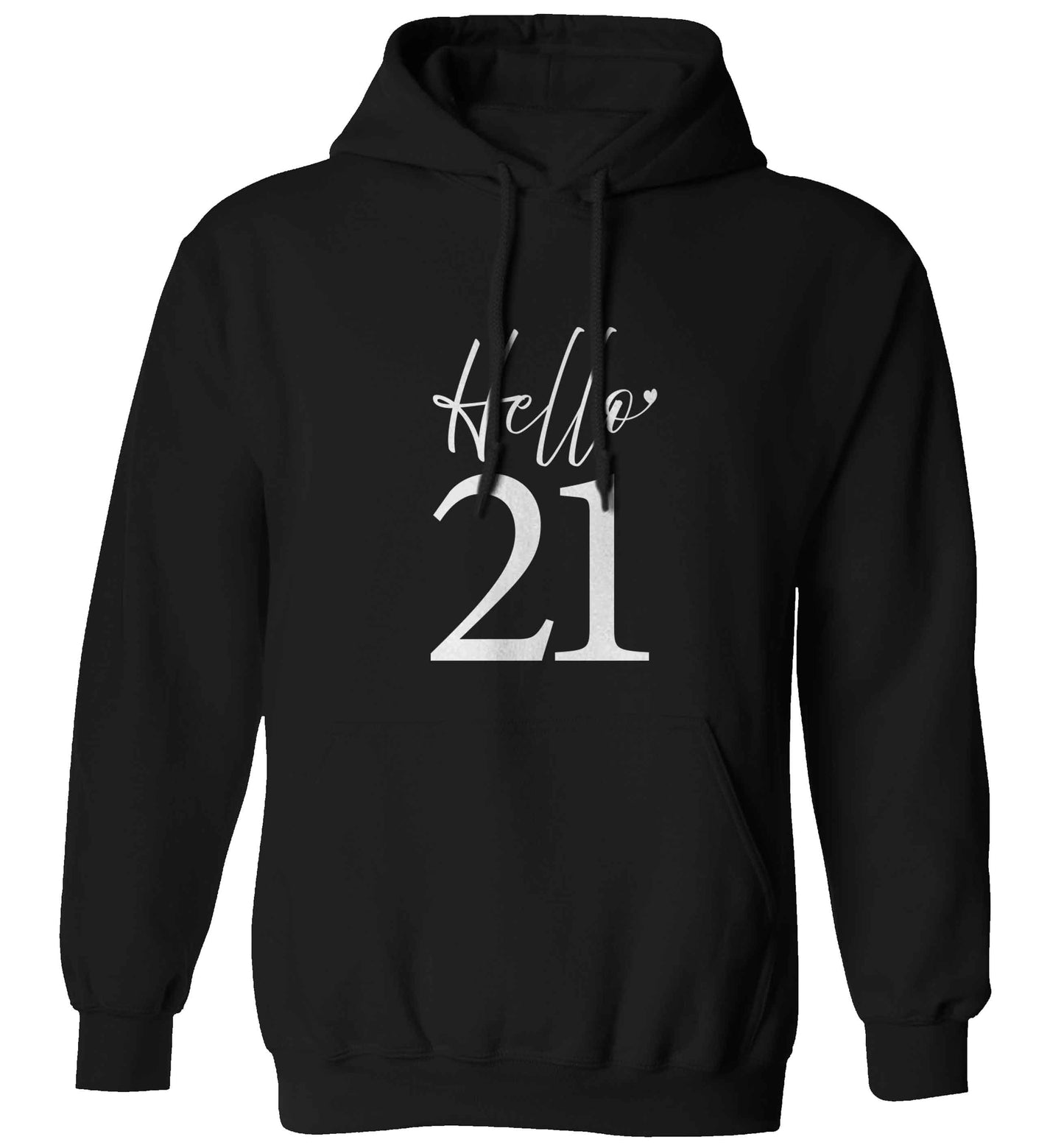 Hello 21 adults unisex black hoodie 2XL