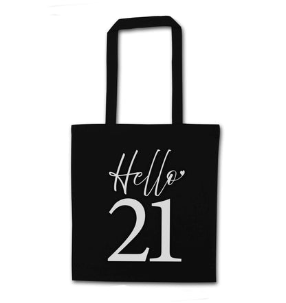 Hello 21 black tote bag