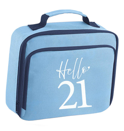 Hello 21 insulated blue lunch bag cooler
