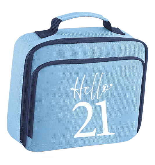 Hello 21 insulated blue lunch bag cooler