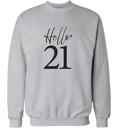 Hello 21 adult's unisex grey sweater 2XL