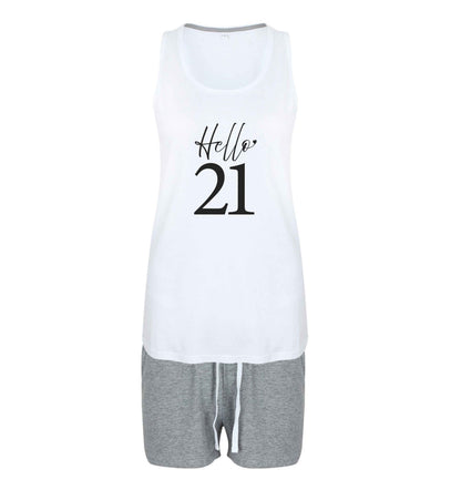 Hello 21 size XL women's pyjama shorts set in pink