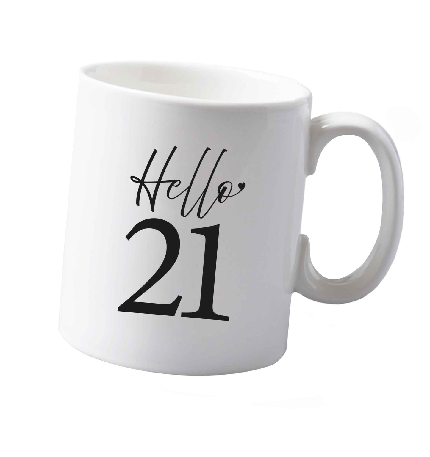 10 oz Hello 21 ceramic mug both sides