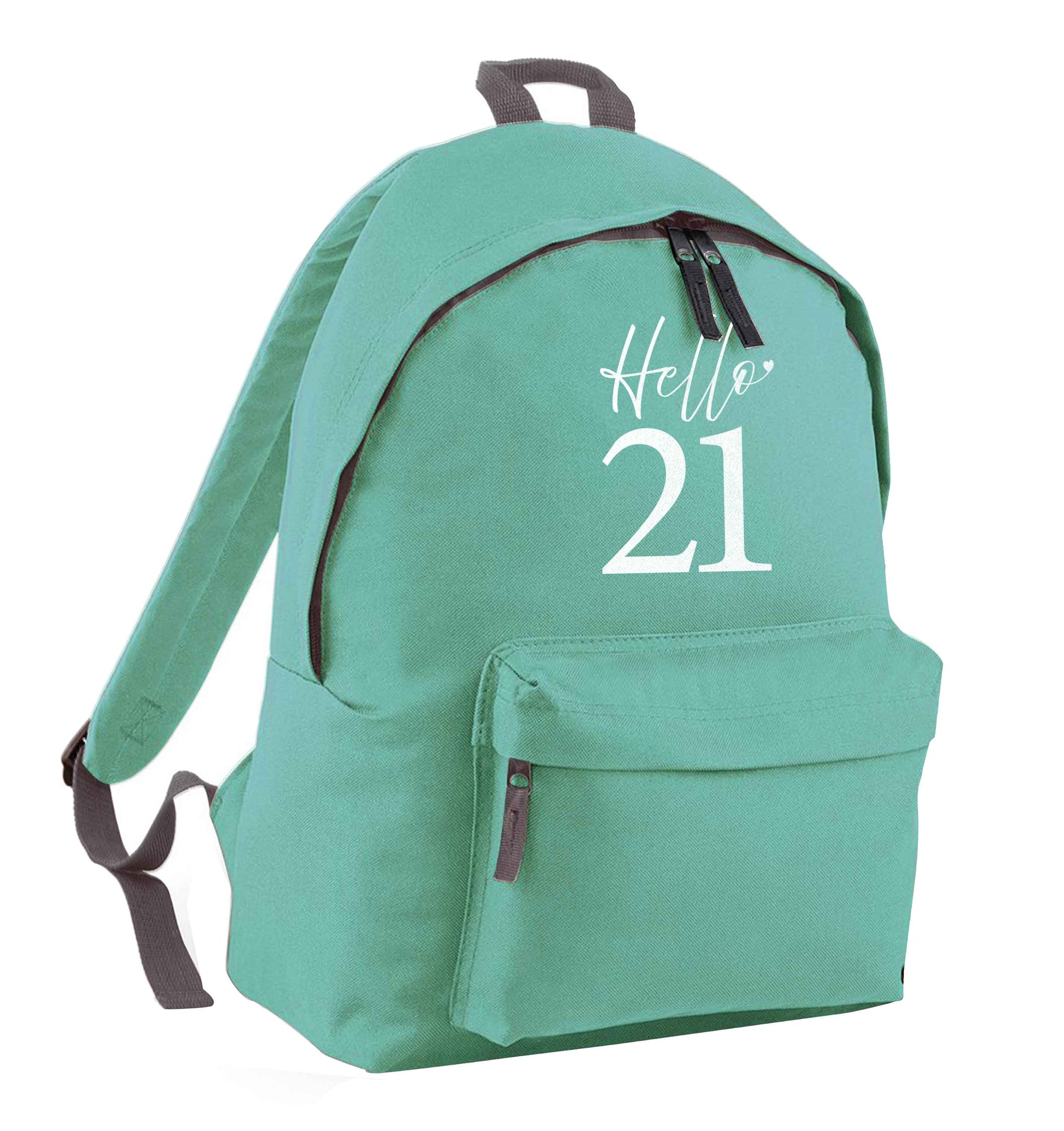 Hello 21 mint adults backpack