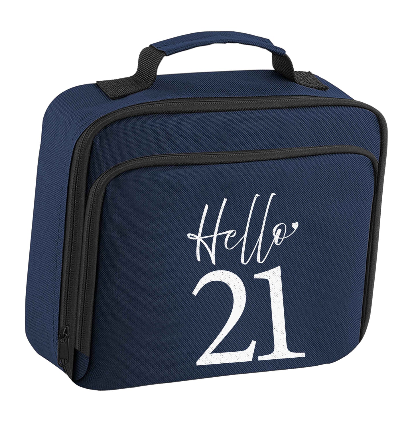 Hello 21 insulated navy lunch bag cooler