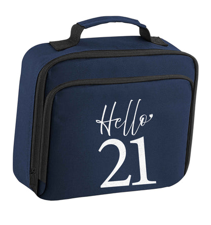 Hello 21 insulated navy lunch bag cooler