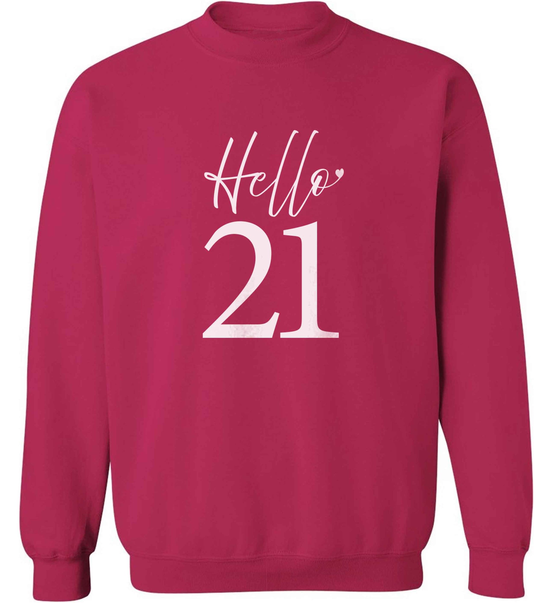 Hello 21 adult's unisex pink sweater 2XL