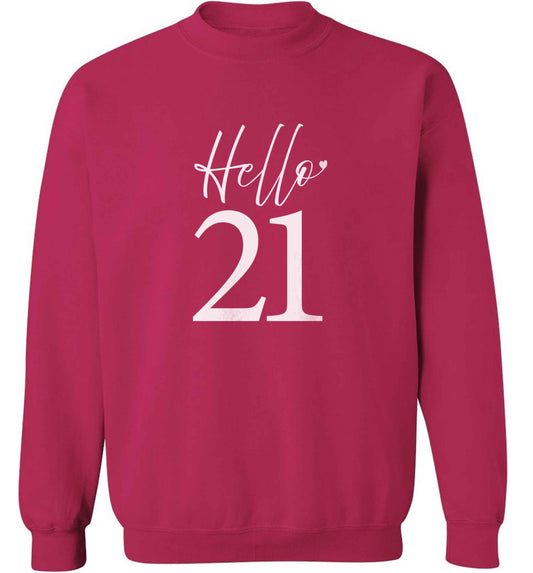 Hello 21 adult's unisex pink sweater 2XL
