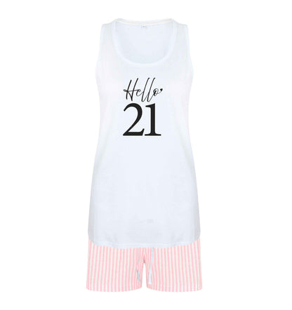 Hello 21 size XL women's pyjama shorts set in pink