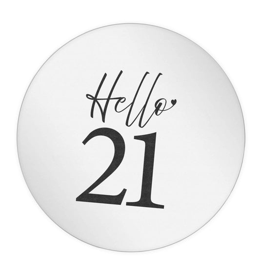 Hello 21 24 @ 45mm matt circle stickers