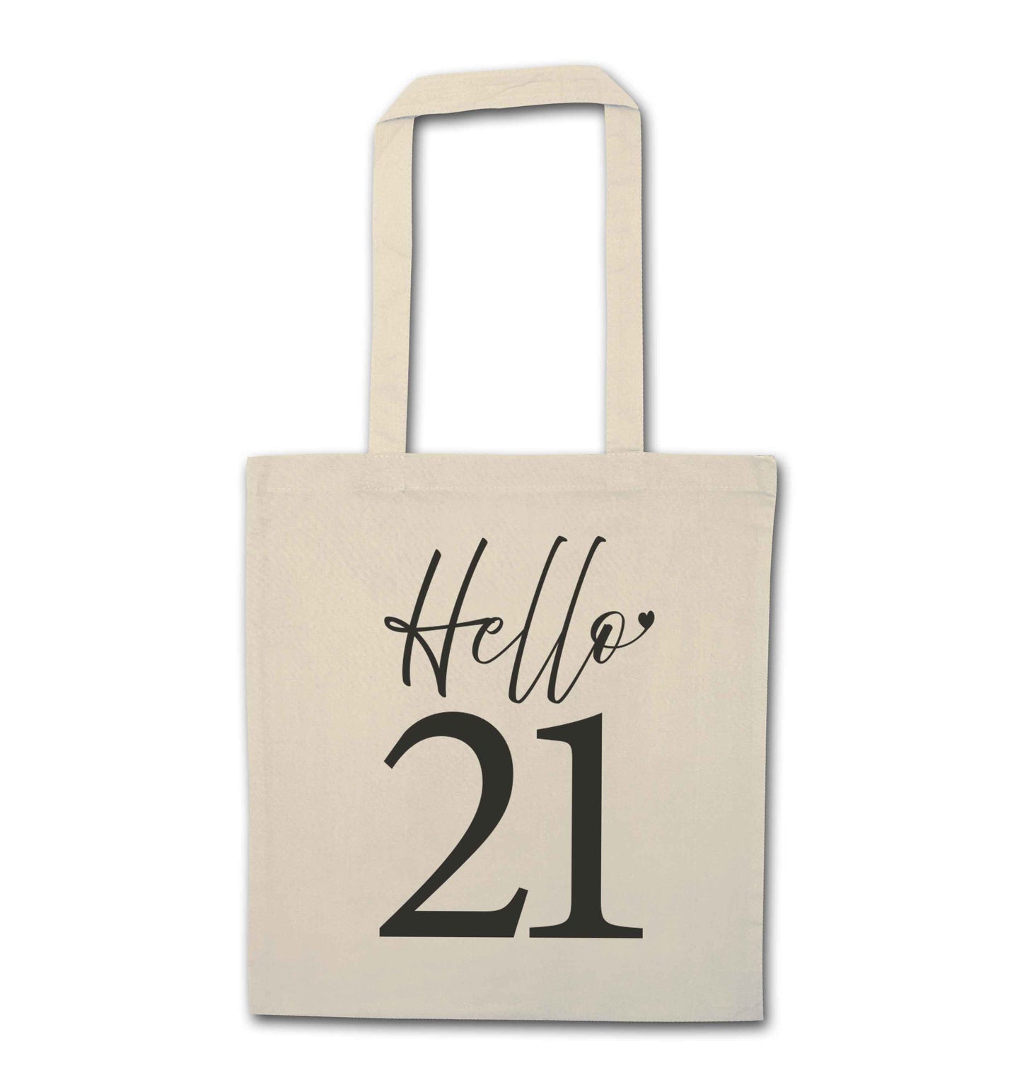 Hello 21 natural tote bag