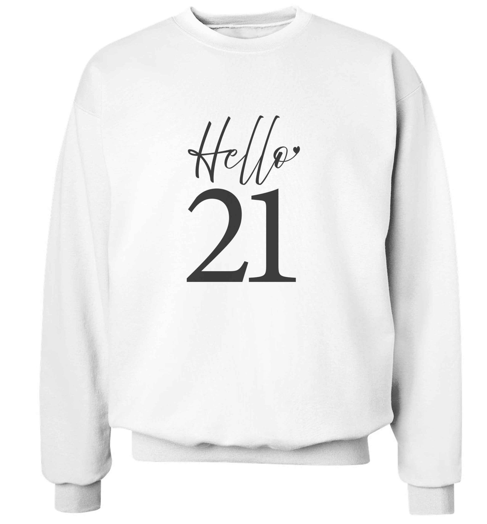 Hello 21 adult's unisex white sweater 2XL