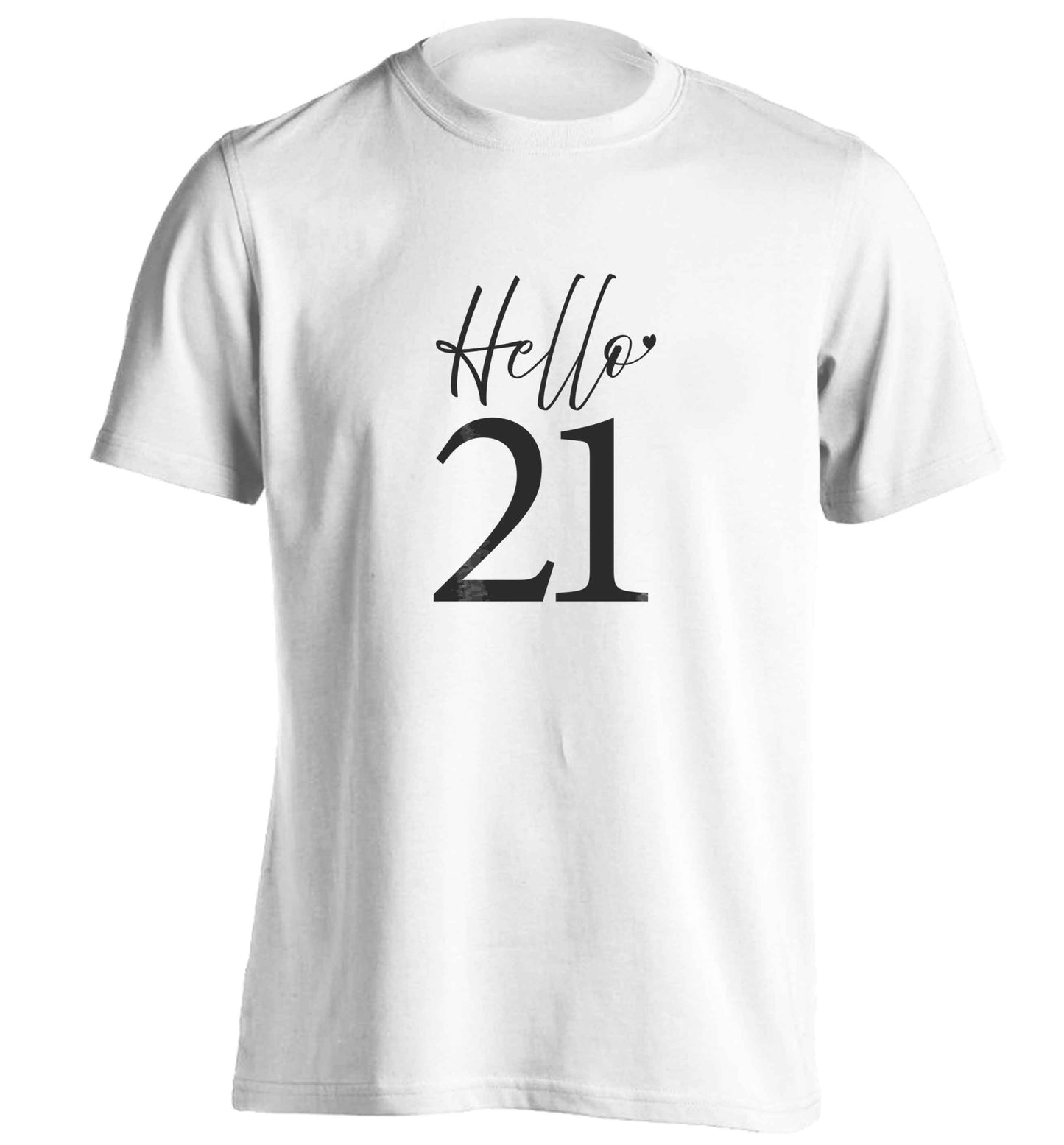 Hello 21 adults unisex white Tshirt 2XL