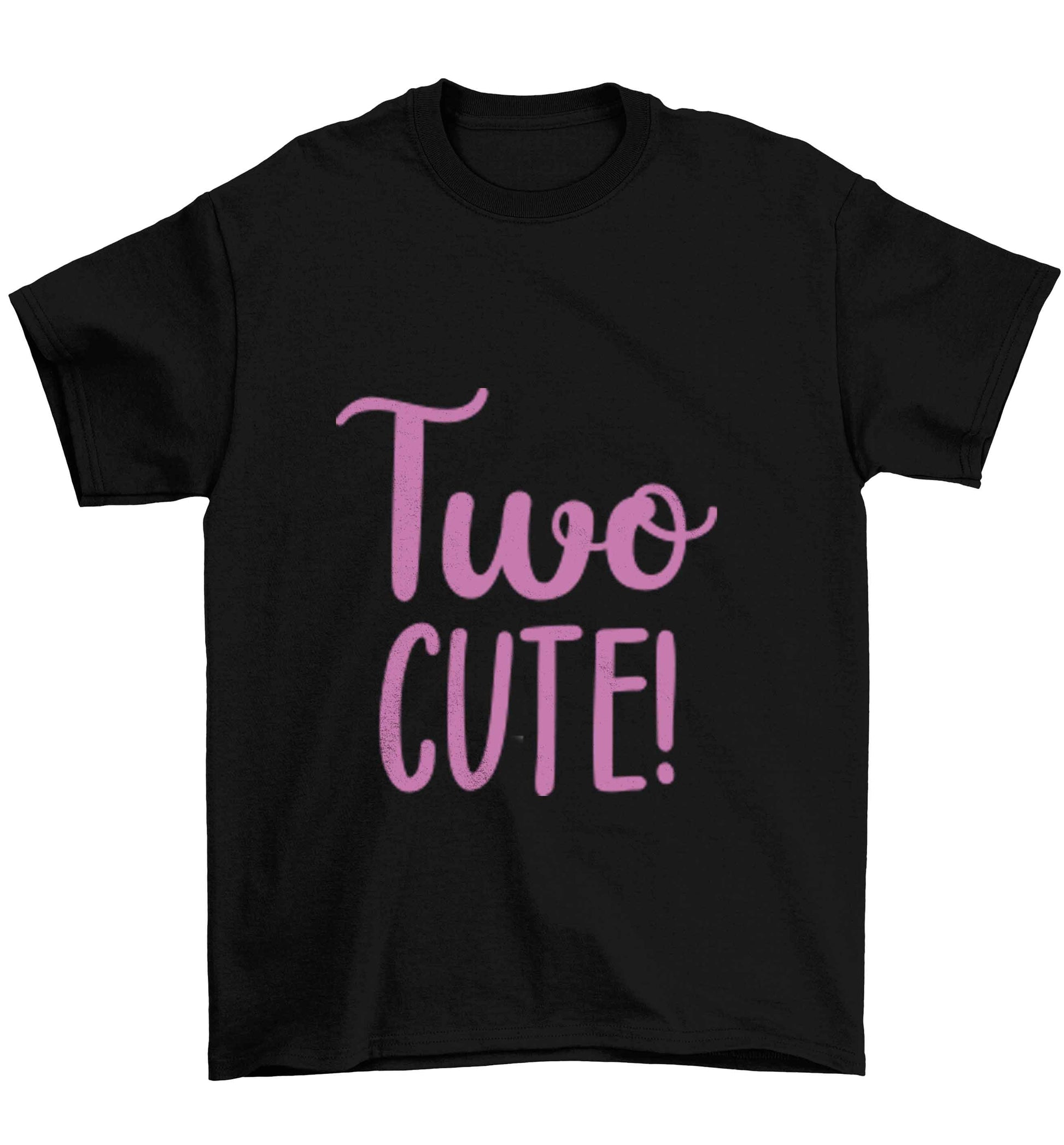 Two cute pink text Children's black Tshirt 12-13 Years