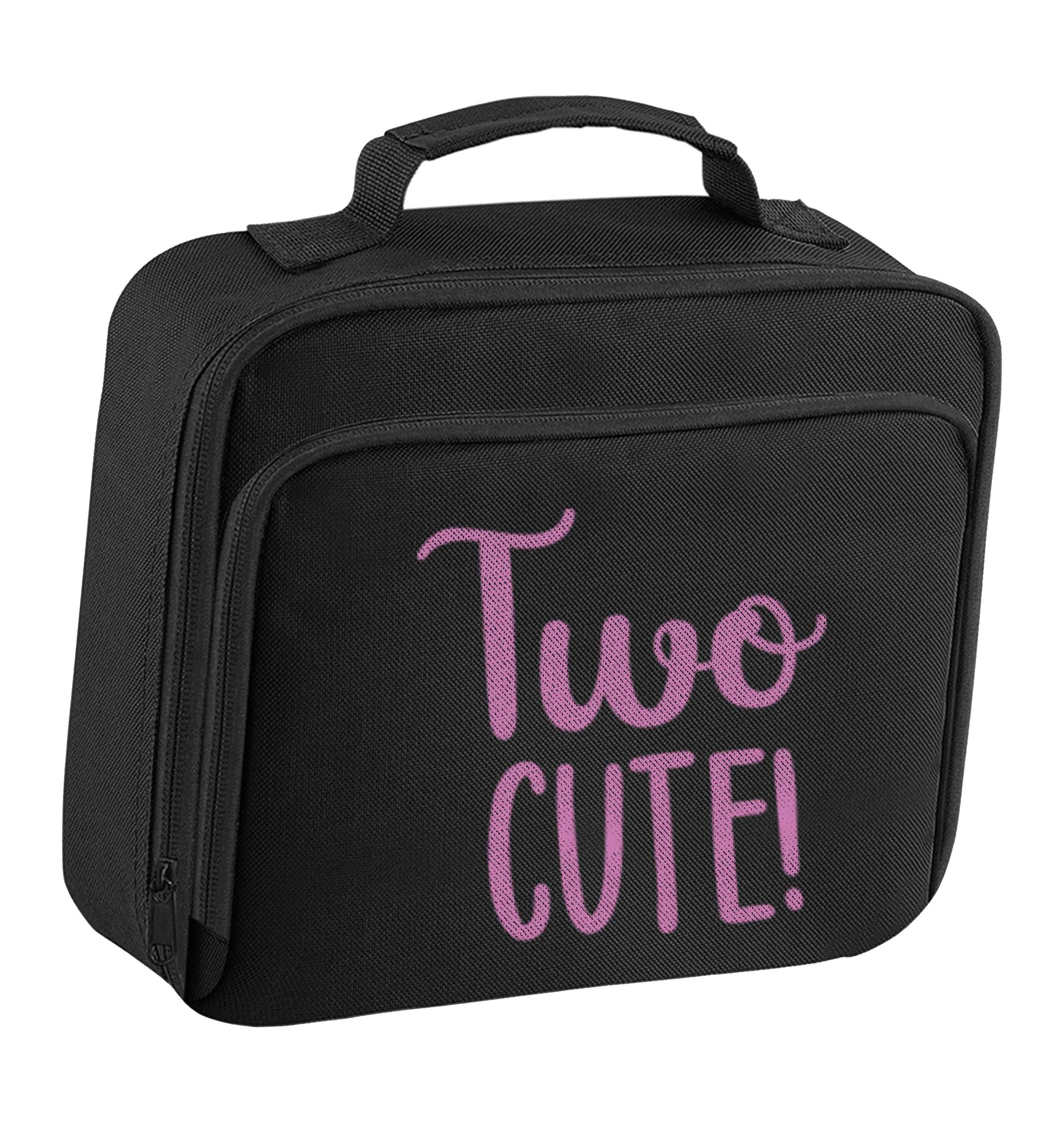 Two cute insulated black lunch bag cooler
