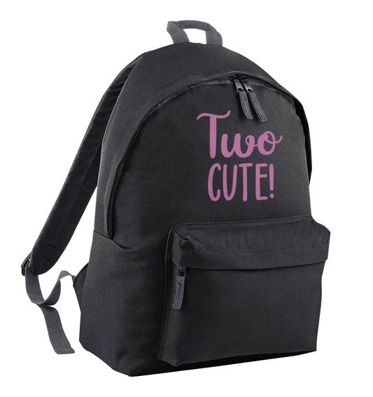 Two cute pink text black adults backpack