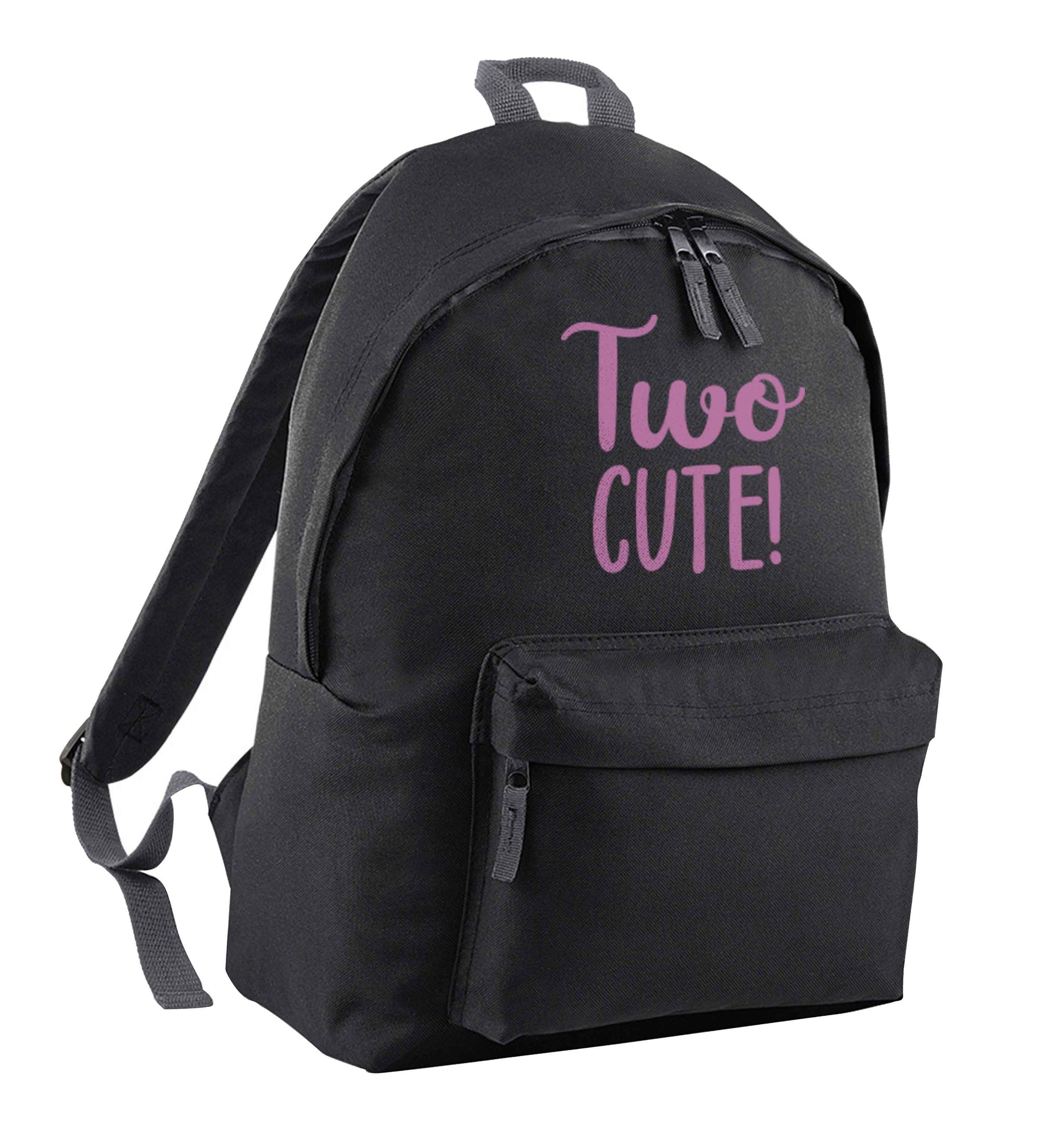 Two cute pink text black adults backpack